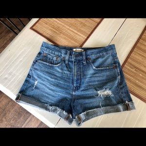 Madewell high rise denim shorts